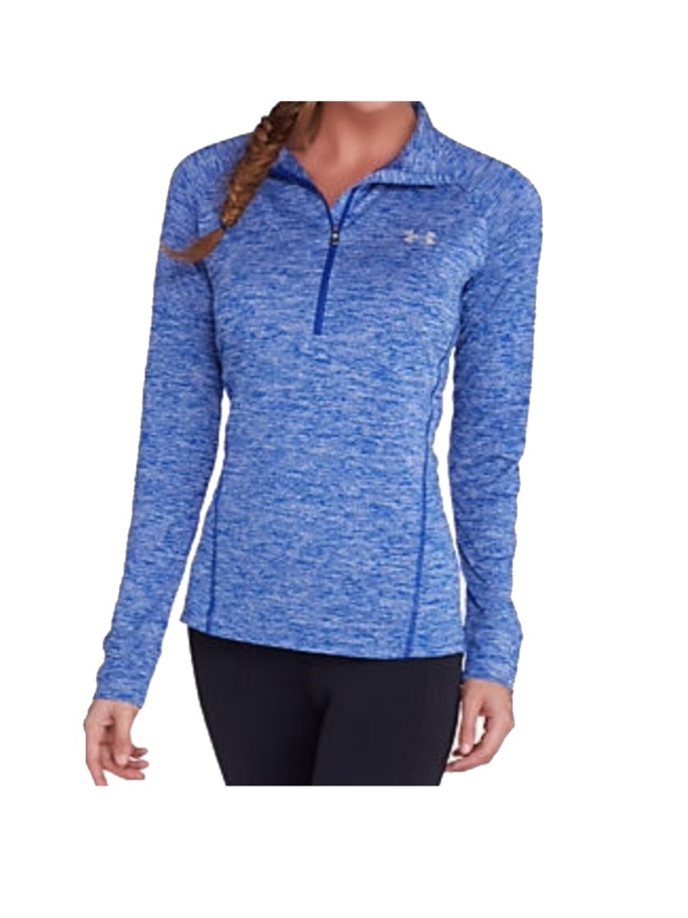 Under Armour Women's Heathered Blue 1/4 Zip Performance Pullover